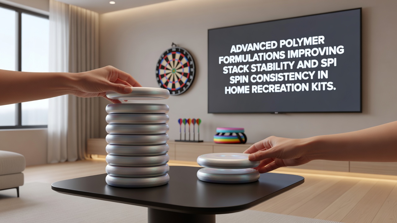 Polymer spinning ball device demonstrating consistent rotation on a flat surface with measurement indicators