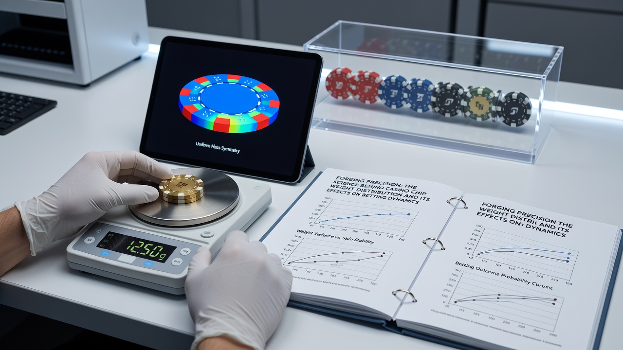 Casino table scene with stacked chips demonstrating balanced weight distribution during active betting rounds
